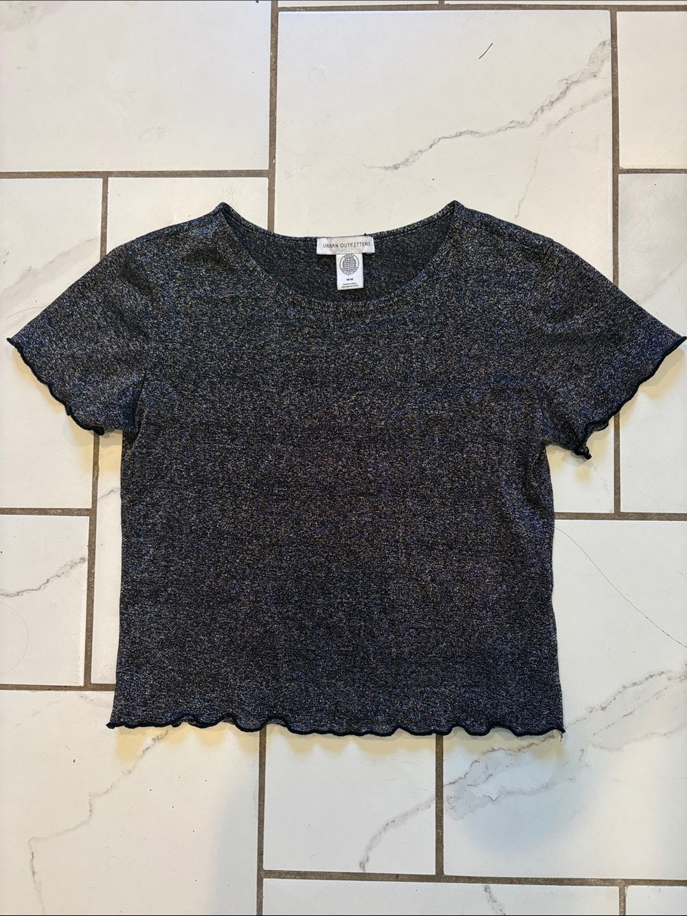 Urban Outfitters Dark Metallic Short Sleeve Baby Tee - Y2K, 90’s Style - EUC, M